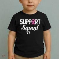 Funny Breast Cancer Warrior Support Squad Awareness Toddler T-Shirt thumb 2