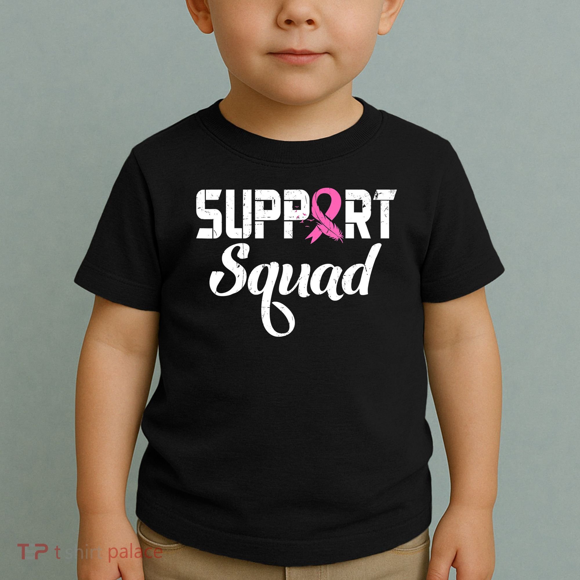 Funny Breast Cancer Warrior Support Squad Awareness Toddler T-Shirt