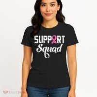 Funny Breast Cancer Warrior Support Squad Awareness Women's T-Shirt thumb 4