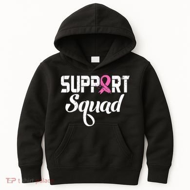 Funny Breast Cancer Warrior Support Squad Awareness Kids Hoodie