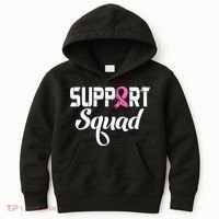 Funny Breast Cancer Warrior Support Squad Awareness Kids Hoodie thumb 0