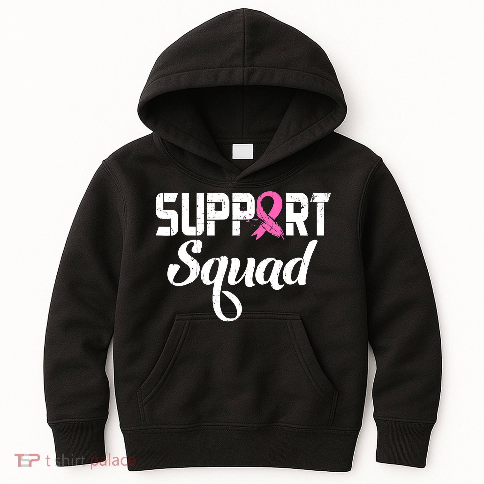 Funny Breast Cancer Warrior Support Squad Awareness Kids Hoodie