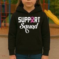 Funny Breast Cancer Warrior Support Squad Awareness Kids Hoodie thumb 3