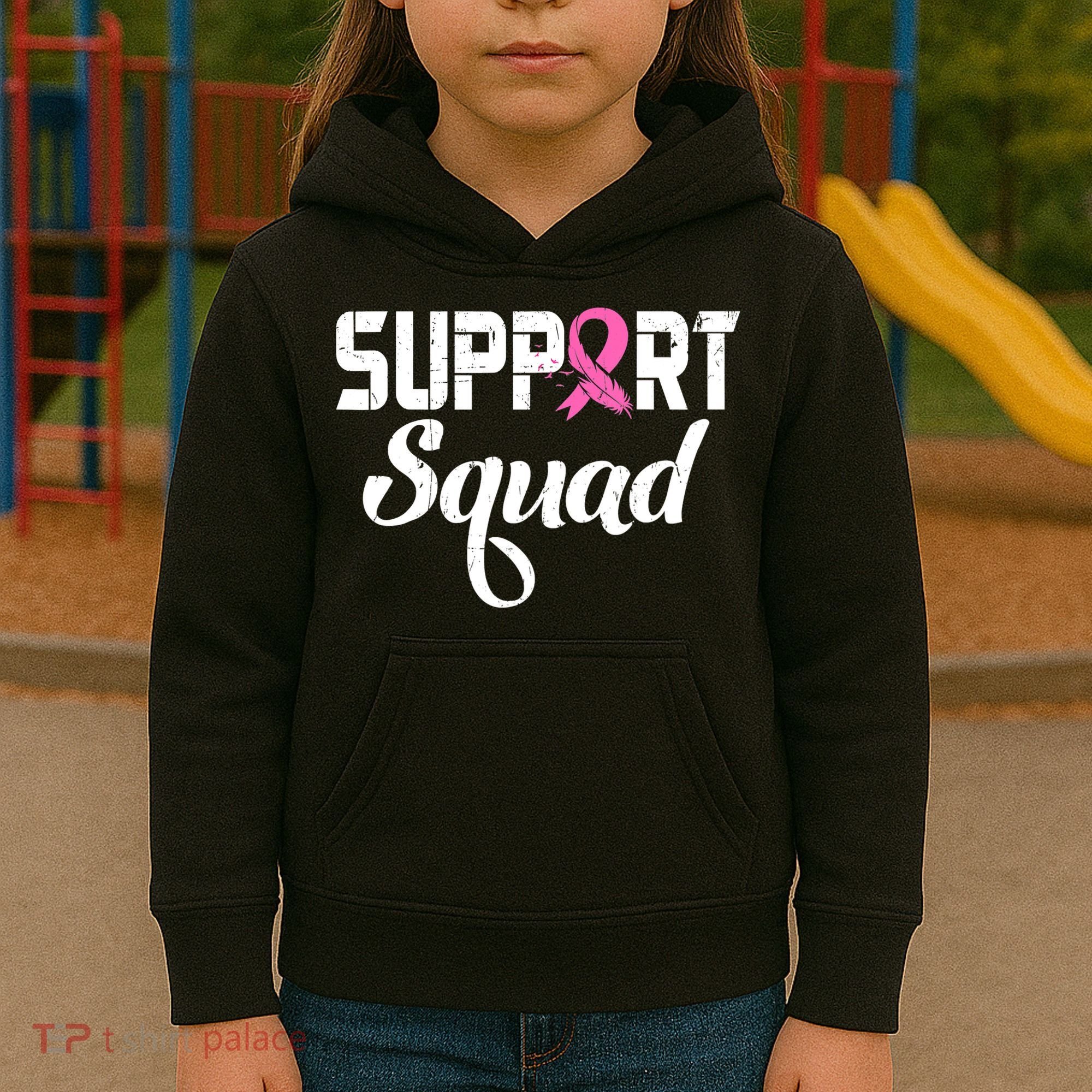 Funny Breast Cancer Warrior Support Squad Awareness Kids Hoodie