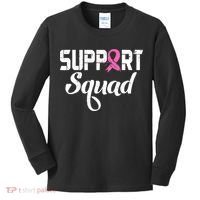 Funny Breast Cancer Warrior Support Squad Awareness Kids Long Sleeve Shirt thumb 0