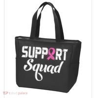 Funny Breast Cancer Warrior Support Squad Awareness Tote Bag thumb 3