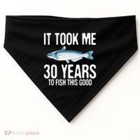 Funny Blue Catfish Fishing 30th Birthday 30 Years To Fish USA-Made Doggie Bandana thumb 0