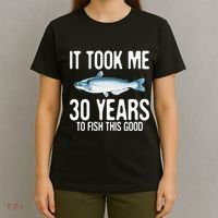 Funny Blue Catfish Fishing 30th Birthday 30 Years To Fish T-Shirt thumb 4