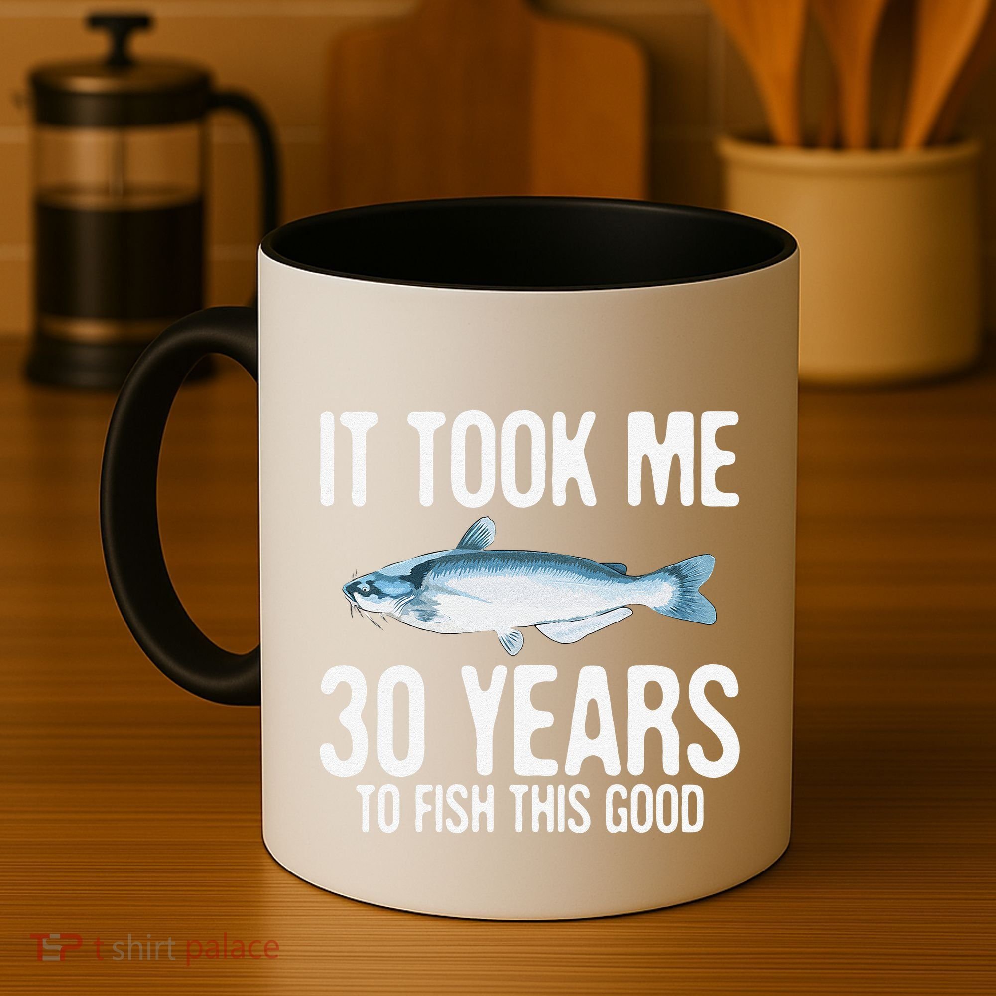 Funny Blue Catfish Fishing 30th Birthday 30 Years To Fish Coffee Mug