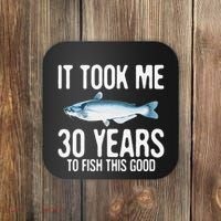 Funny Blue Catfish Fishing 30th Birthday 30 Years To Fish Coaster thumb 0