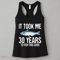 Funny Blue Catfish Fishing 30th Birthday 30 Years To Fish Women's Tank Top thumb 3