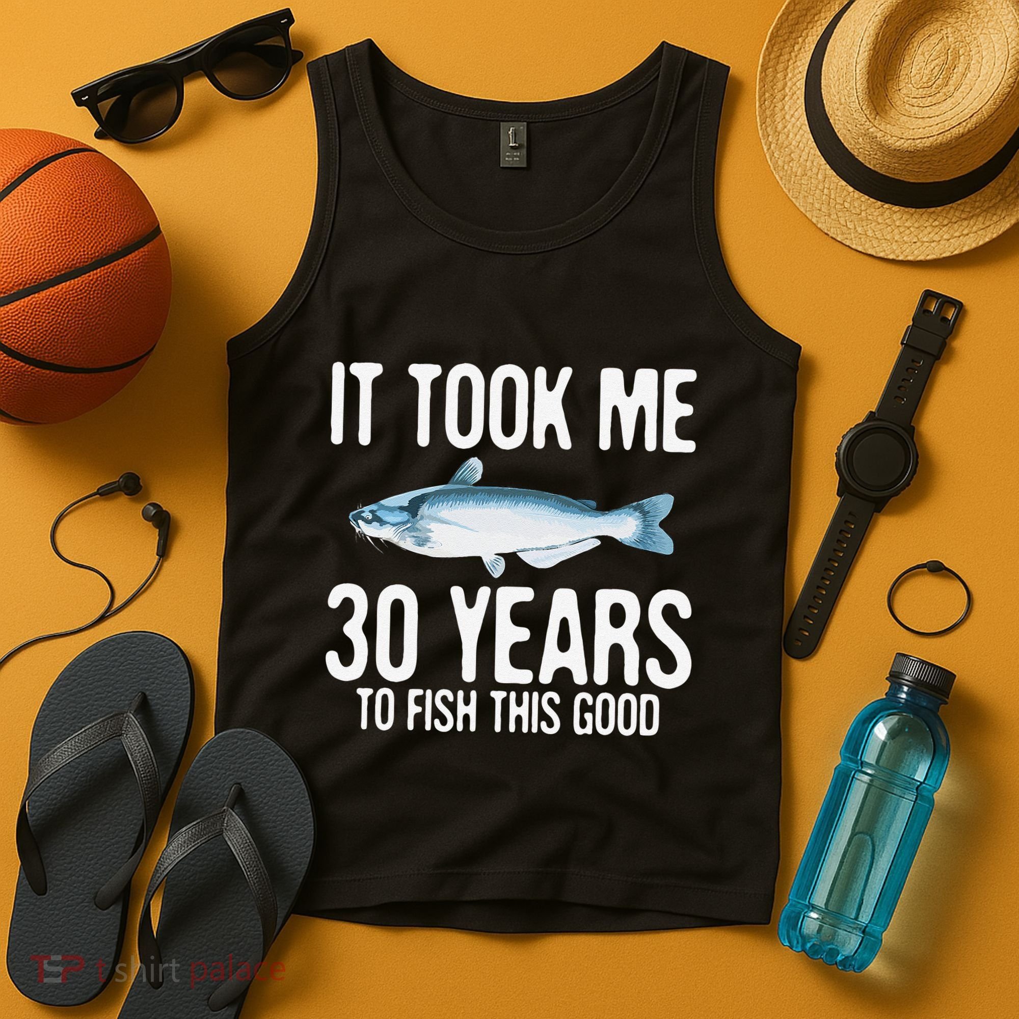 Funny Blue Catfish Fishing 30th Birthday 30 Years To Fish Tank Top