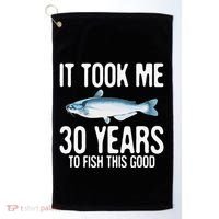 Funny Blue Catfish Fishing 30th Birthday 30 Years To Fish Golf Towel thumb 0