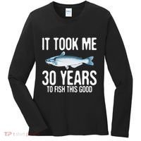 Funny Blue Catfish Fishing 30th Birthday 30 Years To Fish Women's Long Sleeve Shirt thumb 0