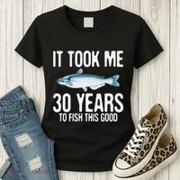 Funny Blue Catfish Fishing 30th Birthday 30 Years To Fish Women's T-Shirt thumb 3