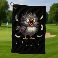 Funny Baby Chicken F-Caw-F Chick Golf Towel thumb 1