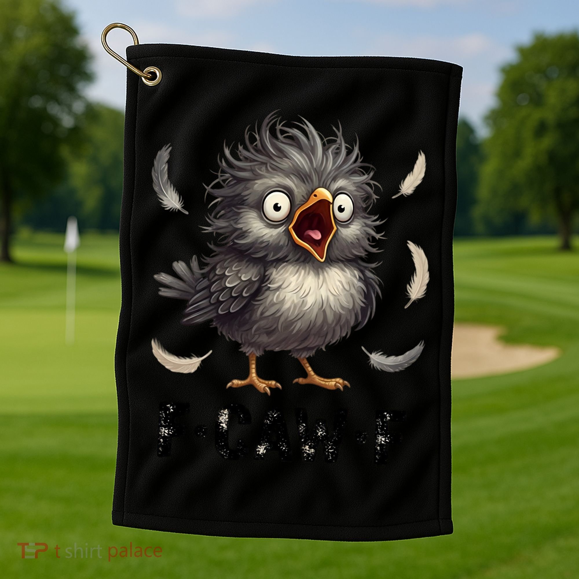 Funny Baby Chicken F-Caw-F Chick Golf Towel