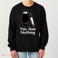 Funny Black Cat Meme You Saw Nothing Women's Sweatshirt thumb 0