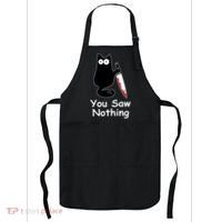 Funny Black Cat Meme You Saw Nothing Apron thumb 0