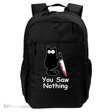 Funny Black Cat Meme You Saw Nothing Backpack