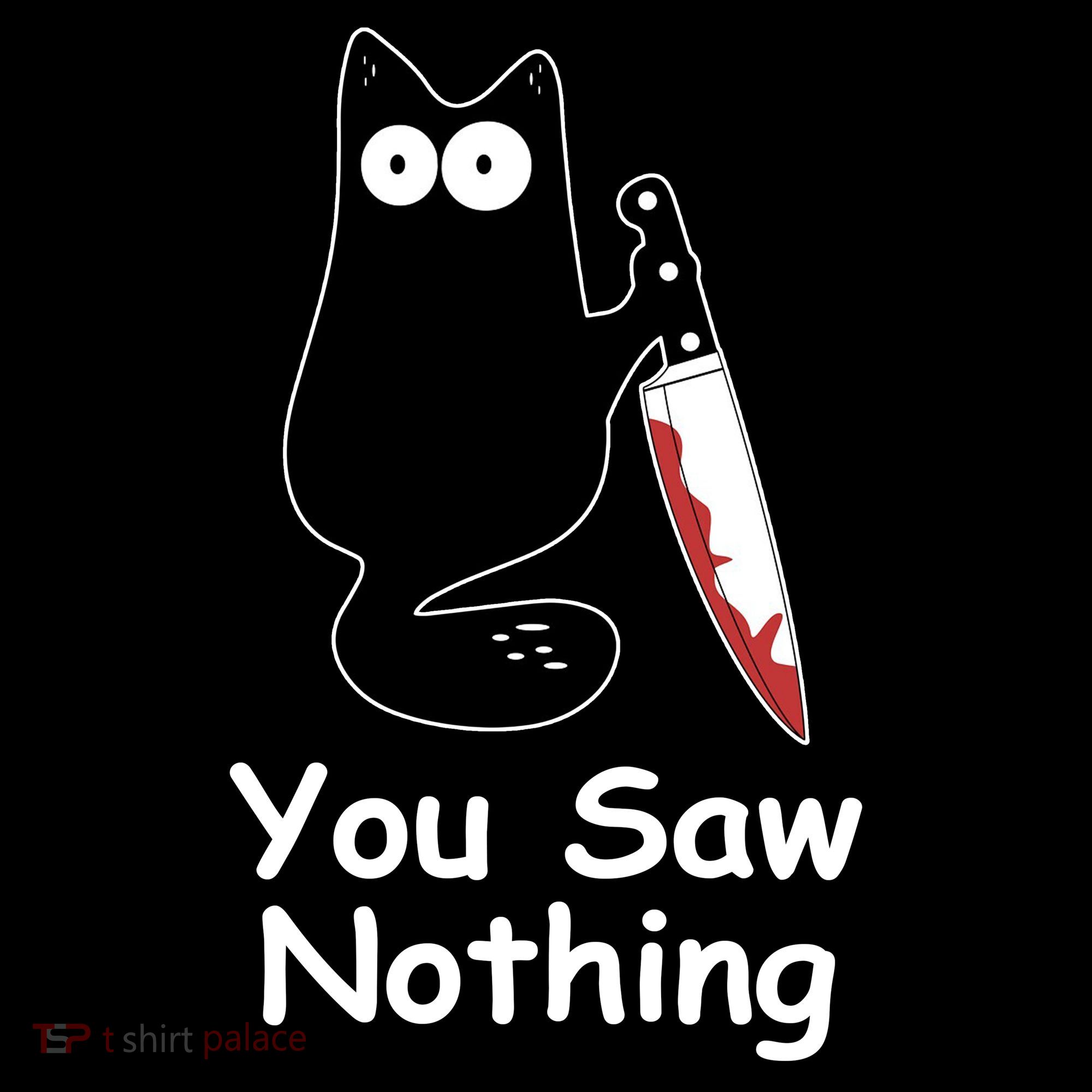 Funny Black Cat Meme You Saw Nothing Mousepad