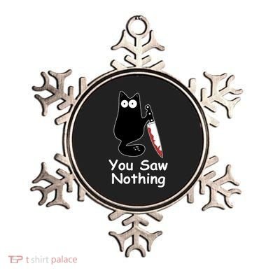 Funny Black Cat Meme You Saw Nothing Ornament