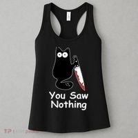 Funny Black Cat Meme You Saw Nothing Women's Tank Top thumb 3