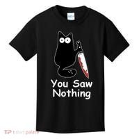 Funny Black Cat Meme You Saw Nothing Kids T-Shirt thumb 0