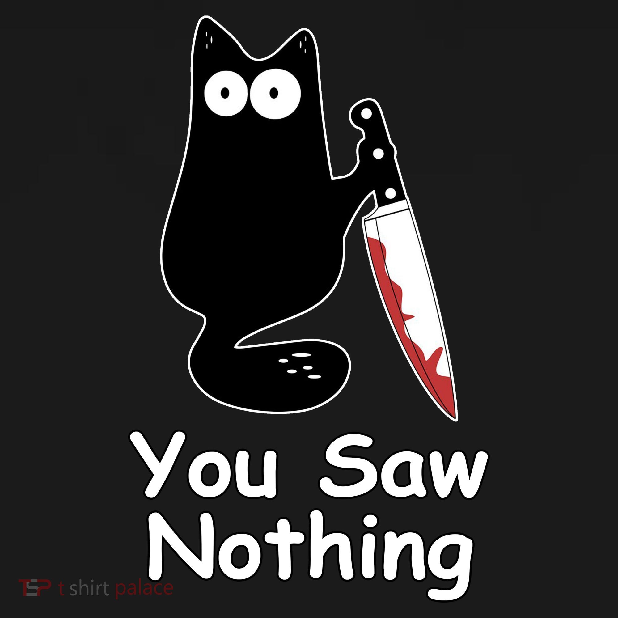 Funny Black Cat Meme You Saw Nothing Kids T-Shirt