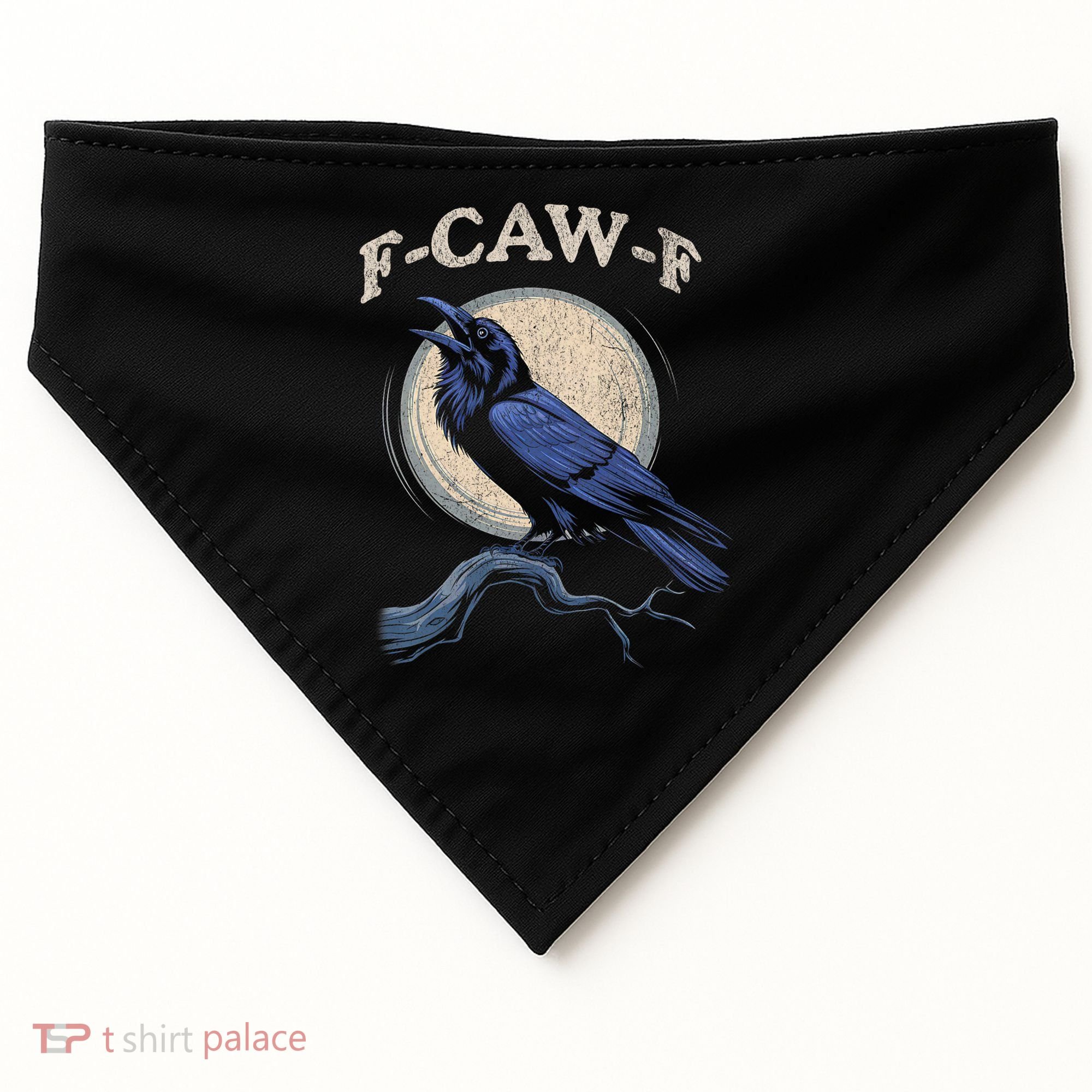 Funny Black Crow F-Caw-F Crow Lover USA-Made Doggie Bandana