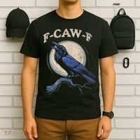 Funny Black Crow F-Caw-F Crow Lover T-Shirt thumb 6