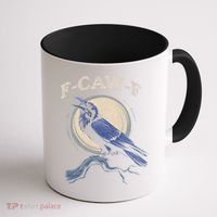 Funny Black Crow F-Caw-F Crow Lover Coffee Mug thumb 1