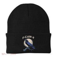 Funny Black Crow F-Caw-F Crow Lover Beanie thumb 0