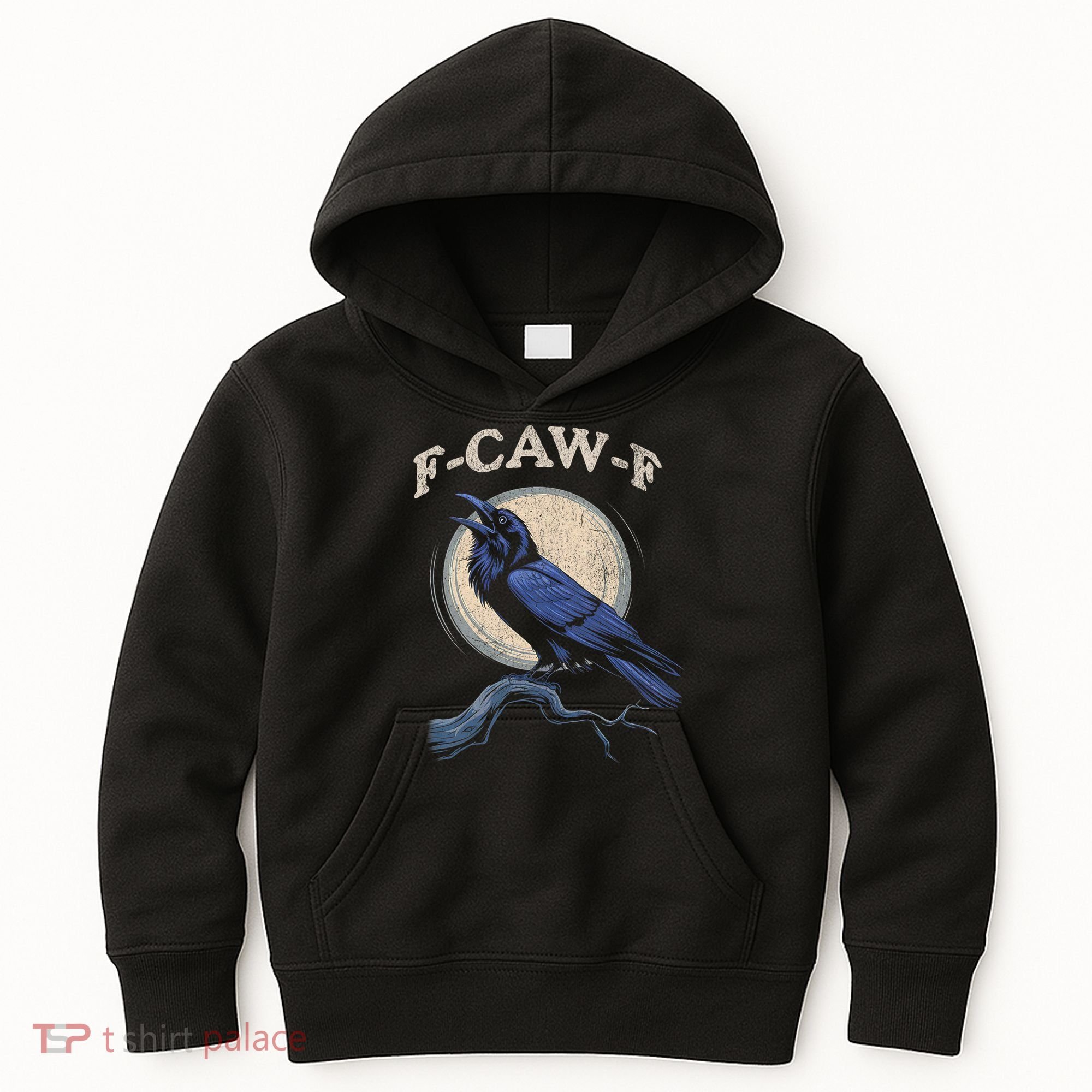 Funny Black Crow F-Caw-F Crow Lover Kids Hoodie
