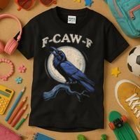 Funny Black Crow F-Caw-F Crow Lover Kids T-Shirt thumb 3