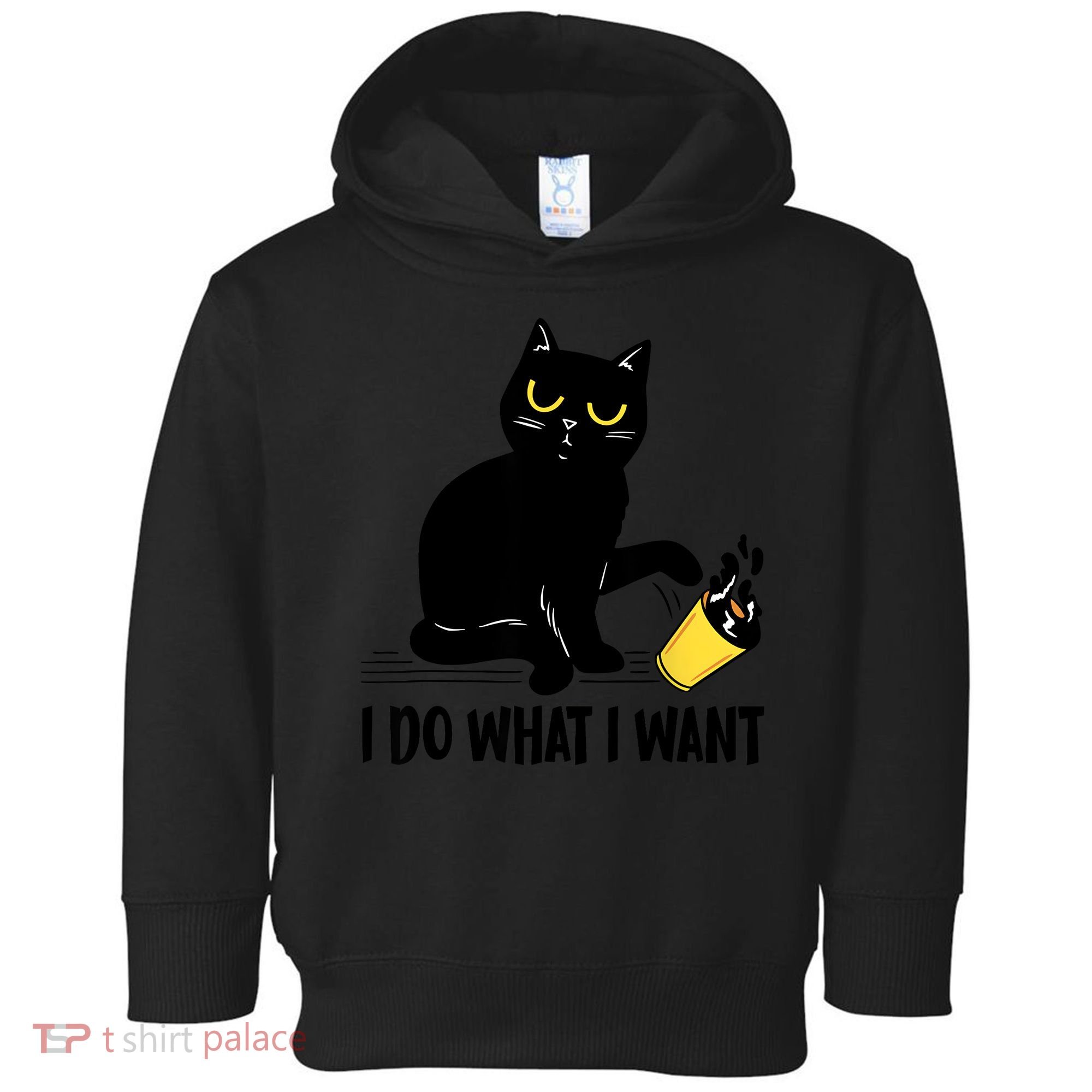 Funny Black Cat I Do What I Want Cat Lover Gifts Toddler Hoodie