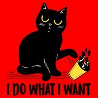 Funny Black Cat I Do What I Want Cat Lover Gifts Santa Hat thumb 1