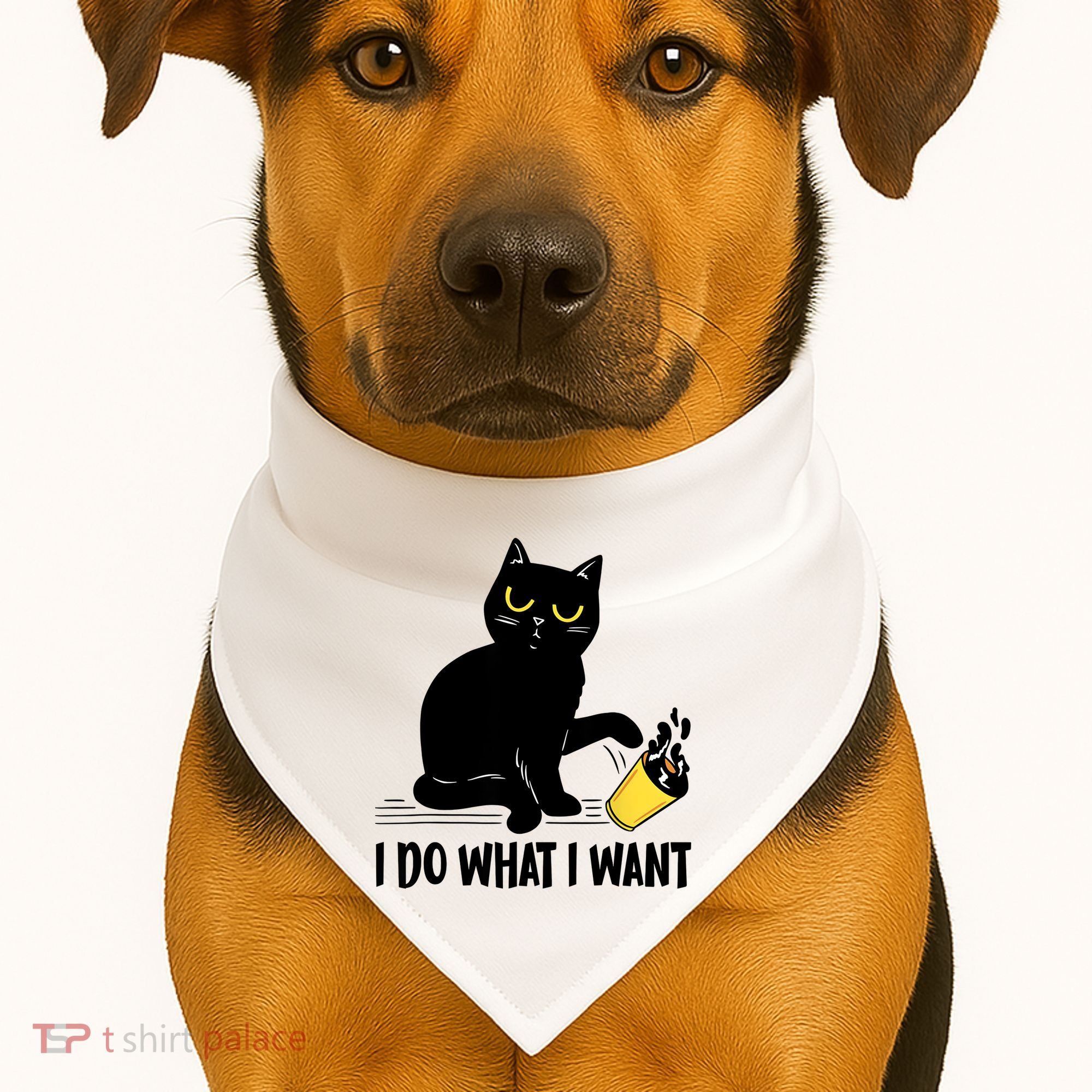 Funny Black Cat I Do What I Want Cat Lover Gifts USA-Made Doggie Bandana