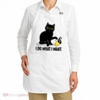 Funny Black Cat I Do What I Want Cat Lover Gifts Apron thumb 2