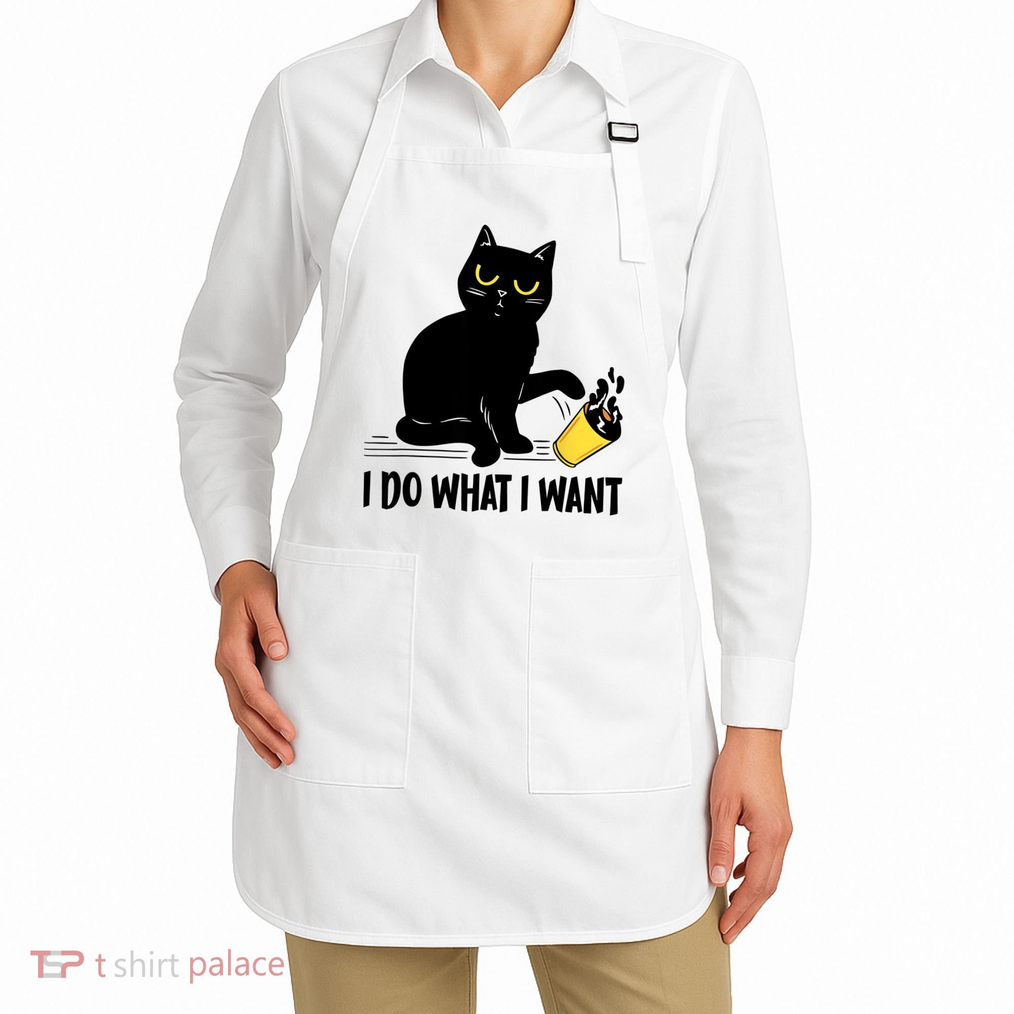 Funny Black Cat I Do What I Want Cat Lover Gifts Apron