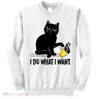Funny Black Cat I Do What I Want Cat Lover Gifts Sweatshirt thumb 0