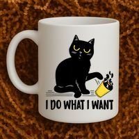 Funny Black Cat I Do What I Want Cat Lover Gifts Coffee Mug thumb 2