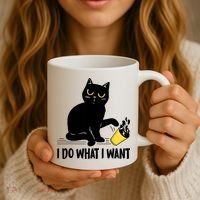 Funny Black Cat I Do What I Want Cat Lover Gifts Coffee Mug thumb 3