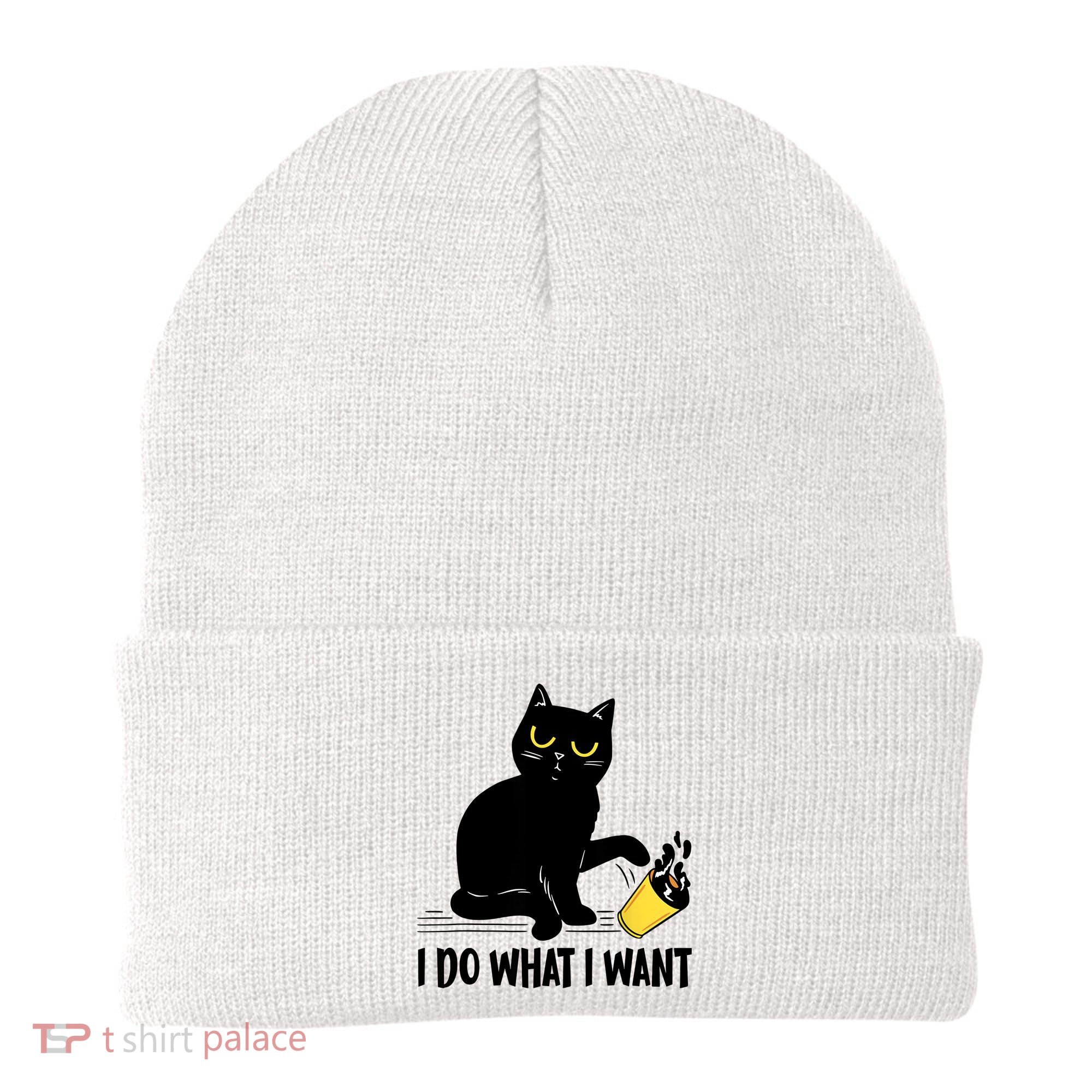 Funny Black Cat I Do What I Want Cat Lover Gifts Beanie