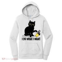 Funny Black Cat I Do What I Want Cat Lover Gifts Women's Hoodie thumb 0