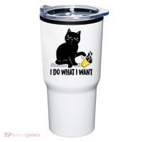 Funny Black Cat I Do What I Want Cat Lover Gifts Tumbler thumb 0
