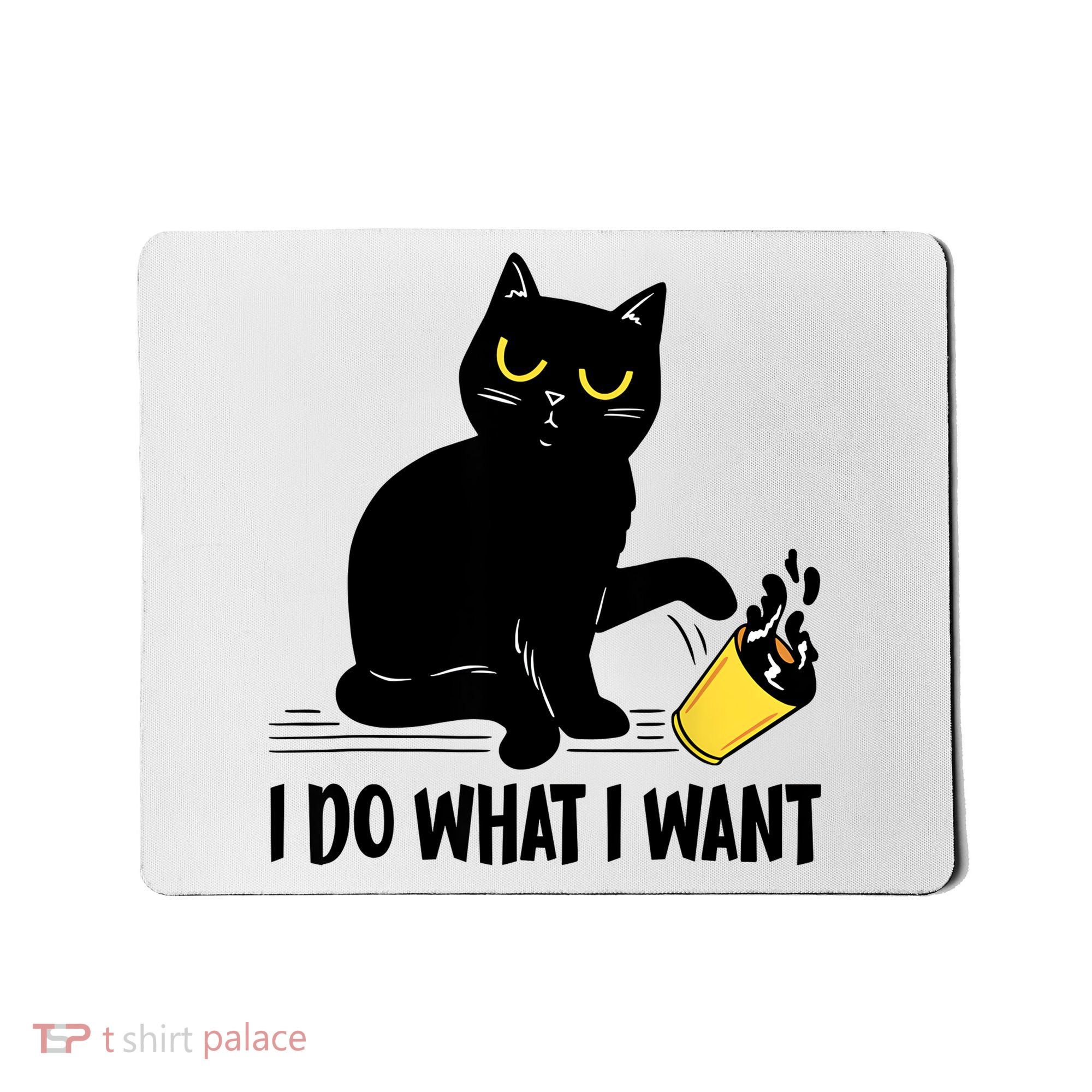Funny Black Cat I Do What I Want Cat Lover Gifts Mousepad