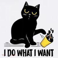 Funny Black Cat I Do What I Want Cat Lover Gifts Ornament thumb 1