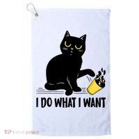 Funny Black Cat I Do What I Want Cat Lover Gifts Golf Towel thumb 0