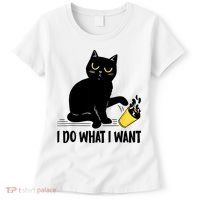 Funny Black Cat I Do What I Want Cat Lover Gifts Women's T-Shirt thumb 0